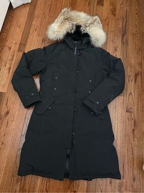 Canada Goose Kensington Black Parka  with Fur Trimmed Hood